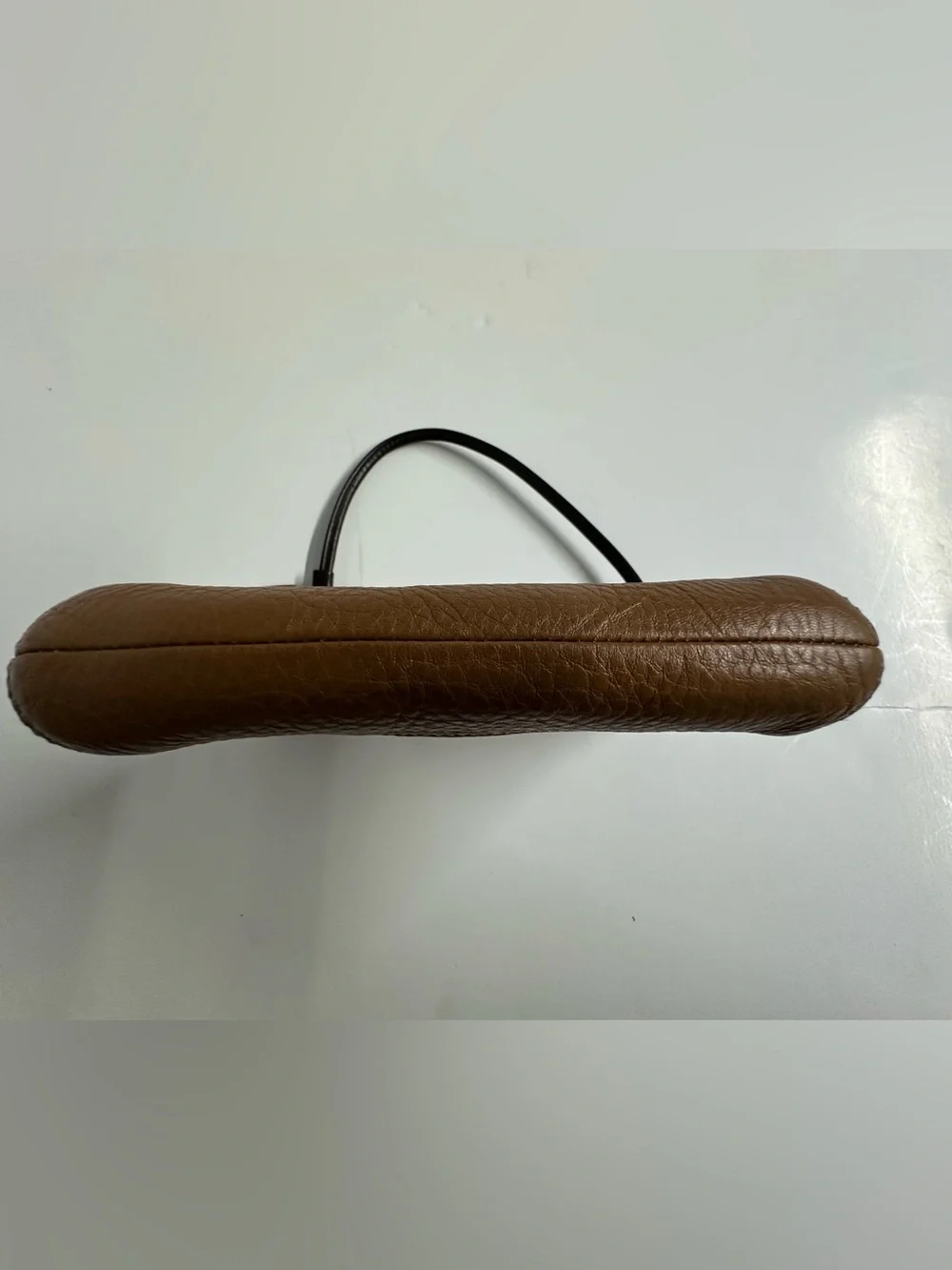 Coach Dark Tan Pebbled Leather Wristlet